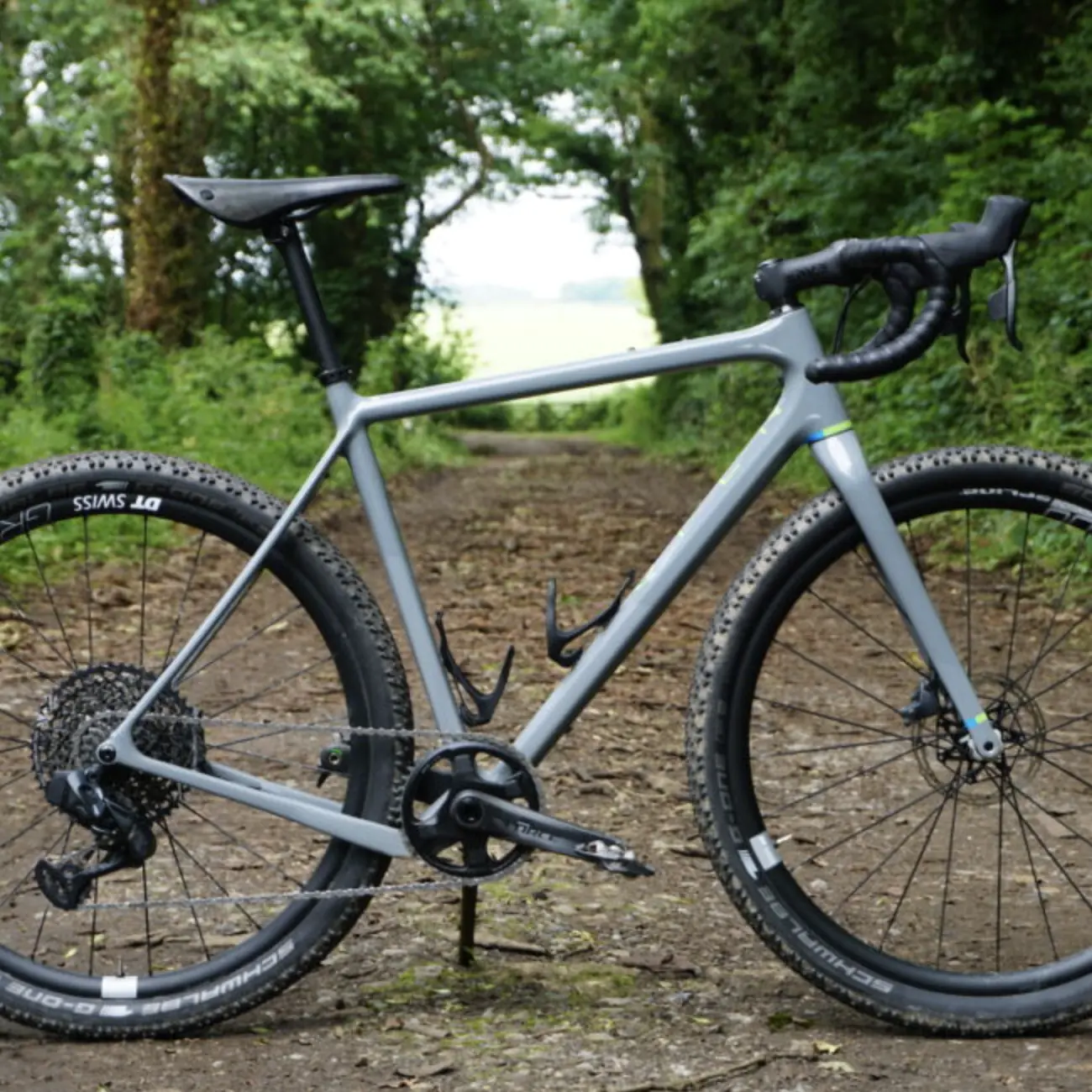 Gravel bike on a muddy trail